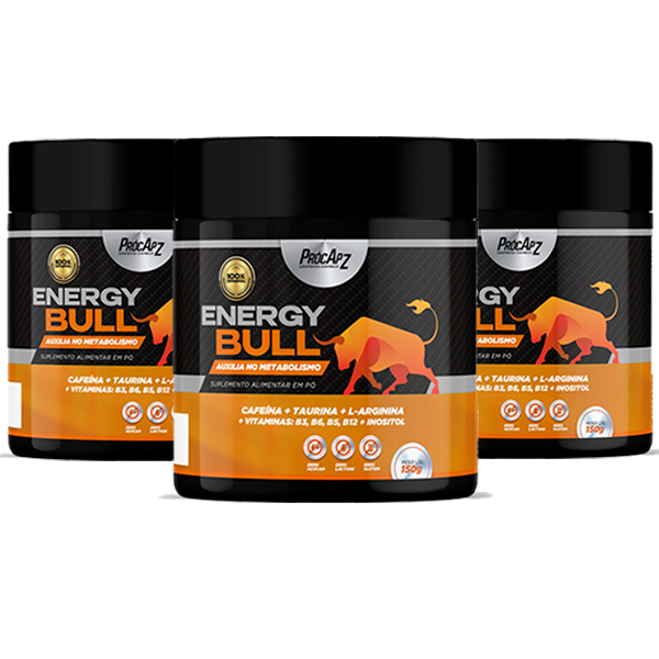 Kit Com 3 - Energy Bull l +Energia +Disposição - 150g