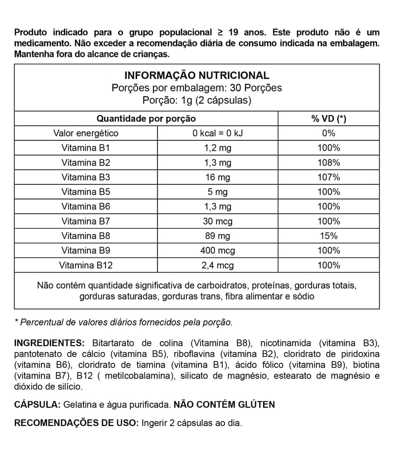 Complexo B - 60 cápsulas