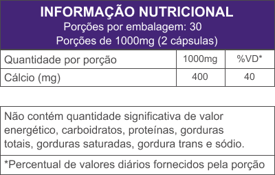 Carbonato de Cálcio | Saúde Óssea - 60 Cápsulas