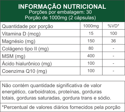 Colágeno Tipo II - 60 Cápsulas | Função Articular
