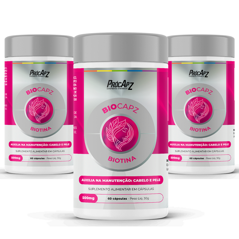Kit Com 3 - Biotina Biocapz 45mcg - 60 Cápsulas