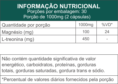 Magnésio Treonina - 120 Cápsulas