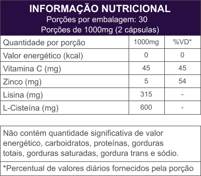 Acetilcisteína | NAC - 60 Cápsulas