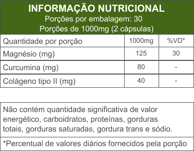 Pró Inflam l Com Curcumina - Colágeno Tipo ll e Magnésio - 60 Cápsulas