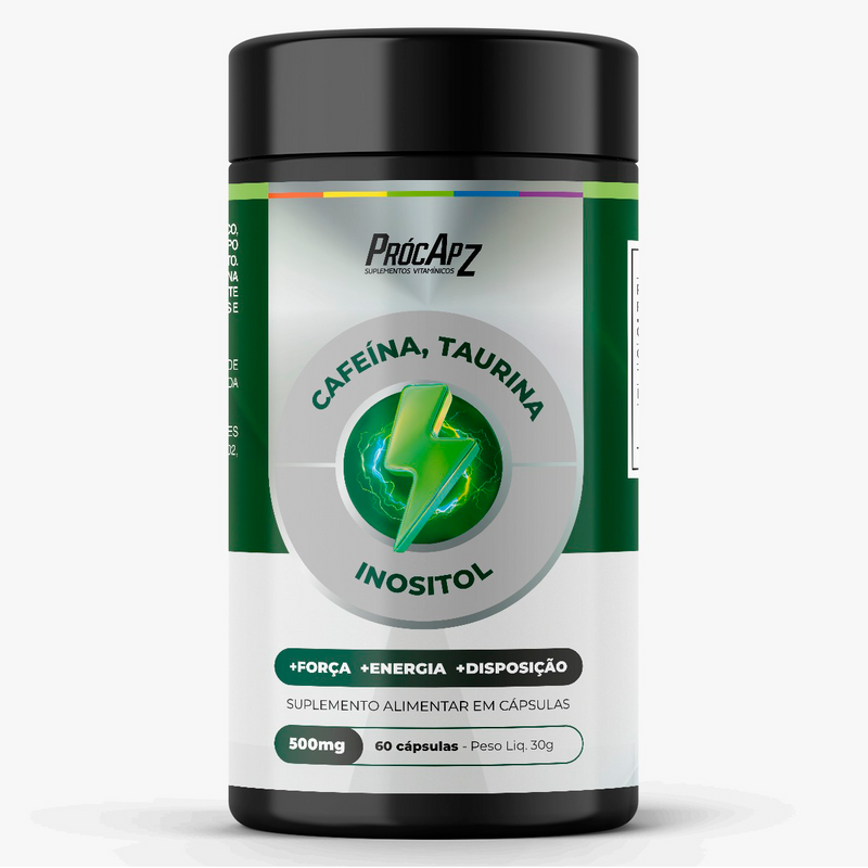 Cafeína, Taurina e Inositol - 60 Cápsulas