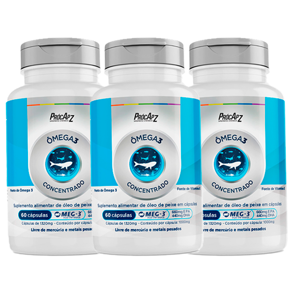 Kit Com 3 - Ômega 3 Concentrado MEG-3® - 60 Cápsulas